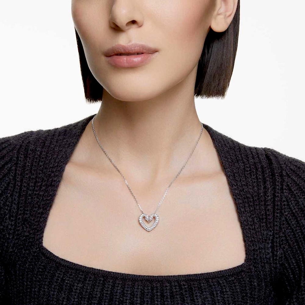 Swarovski “Sublima” White Heart Pendant Necklace - Picture 2 of 14